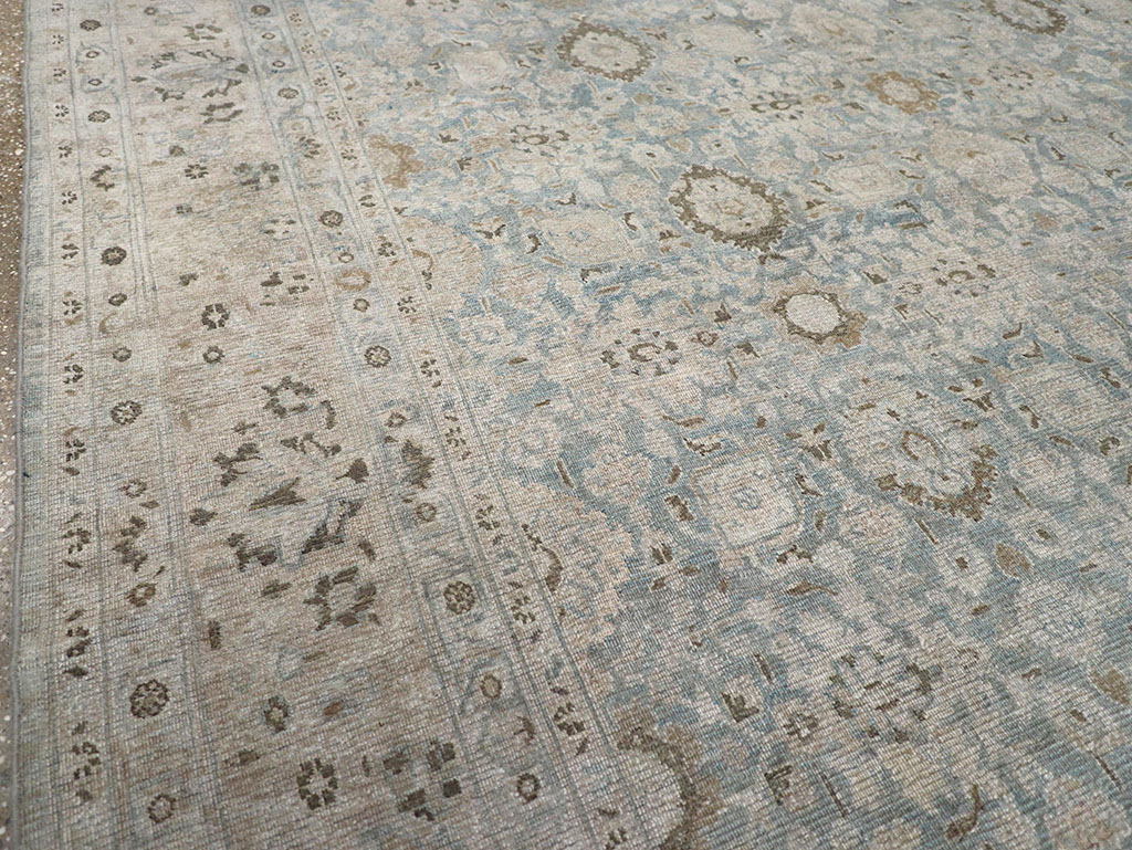 Antique Persian Mashad Room Size Carpet, No.32421 - Staging