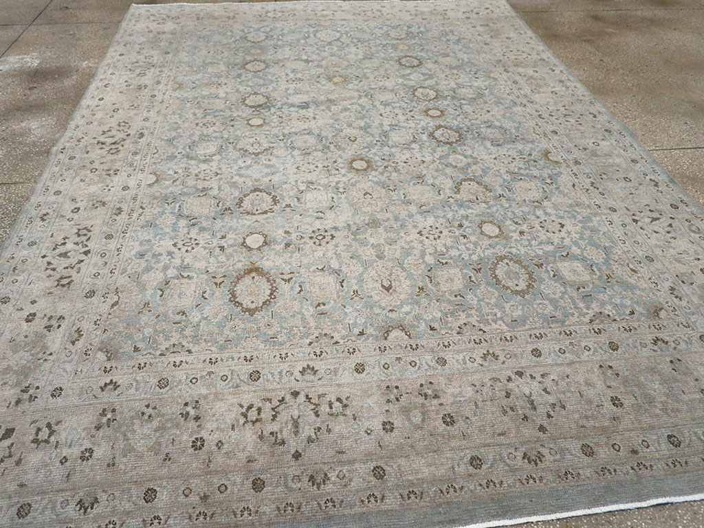 Antique Persian Mashad Room Size Carpet, No.32421 - Staging