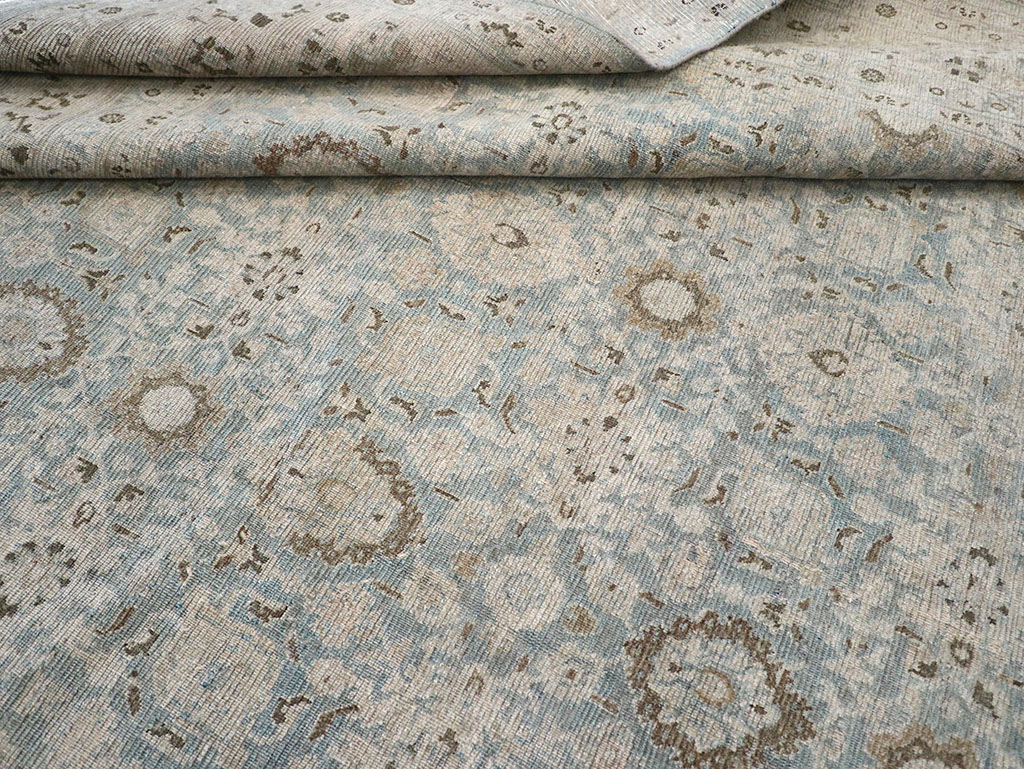 Antique Persian Mashad Room Size Carpet, No.32421 - Staging