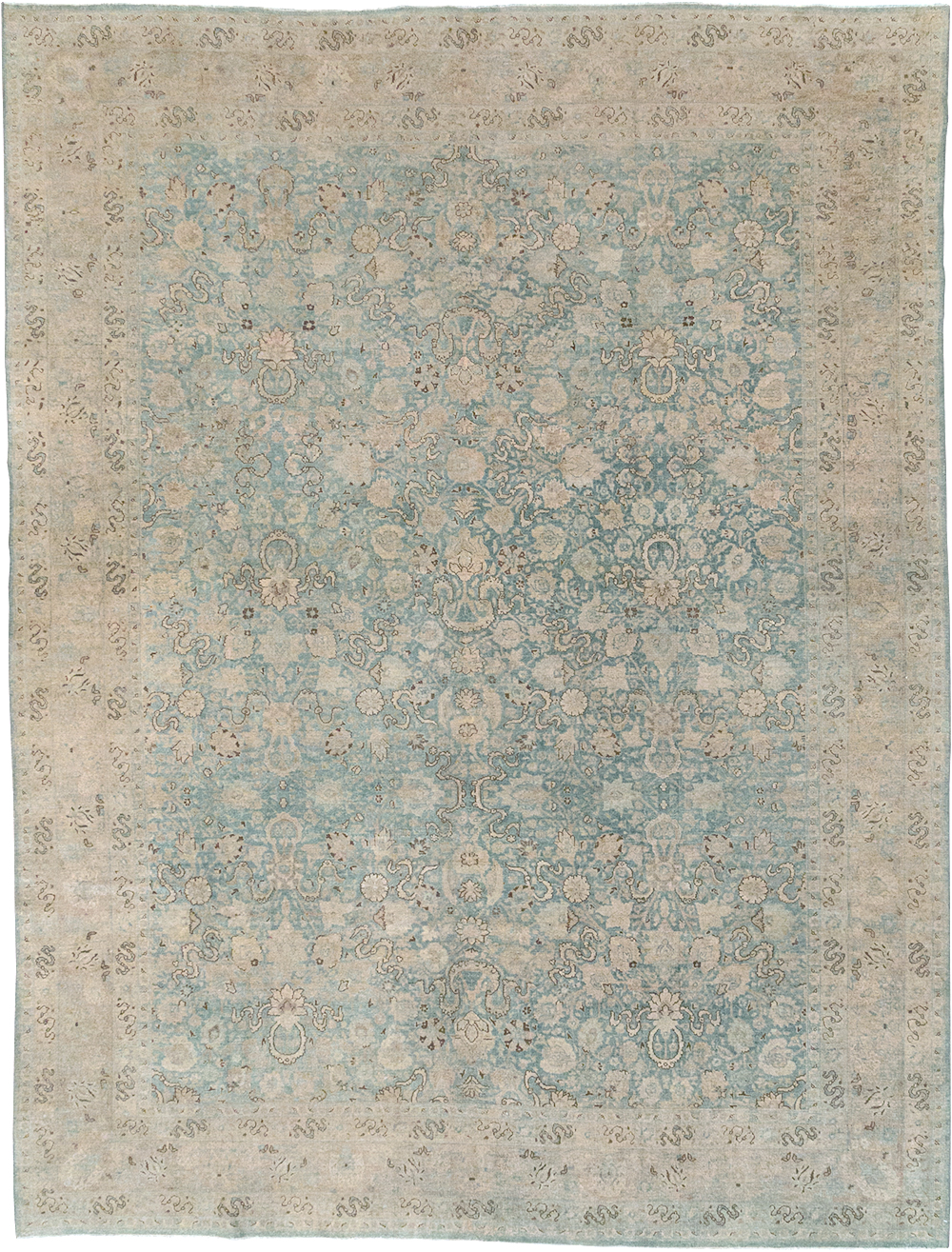 Antique Persian Tabriz Room Size Carpet, No.32422 - Staging