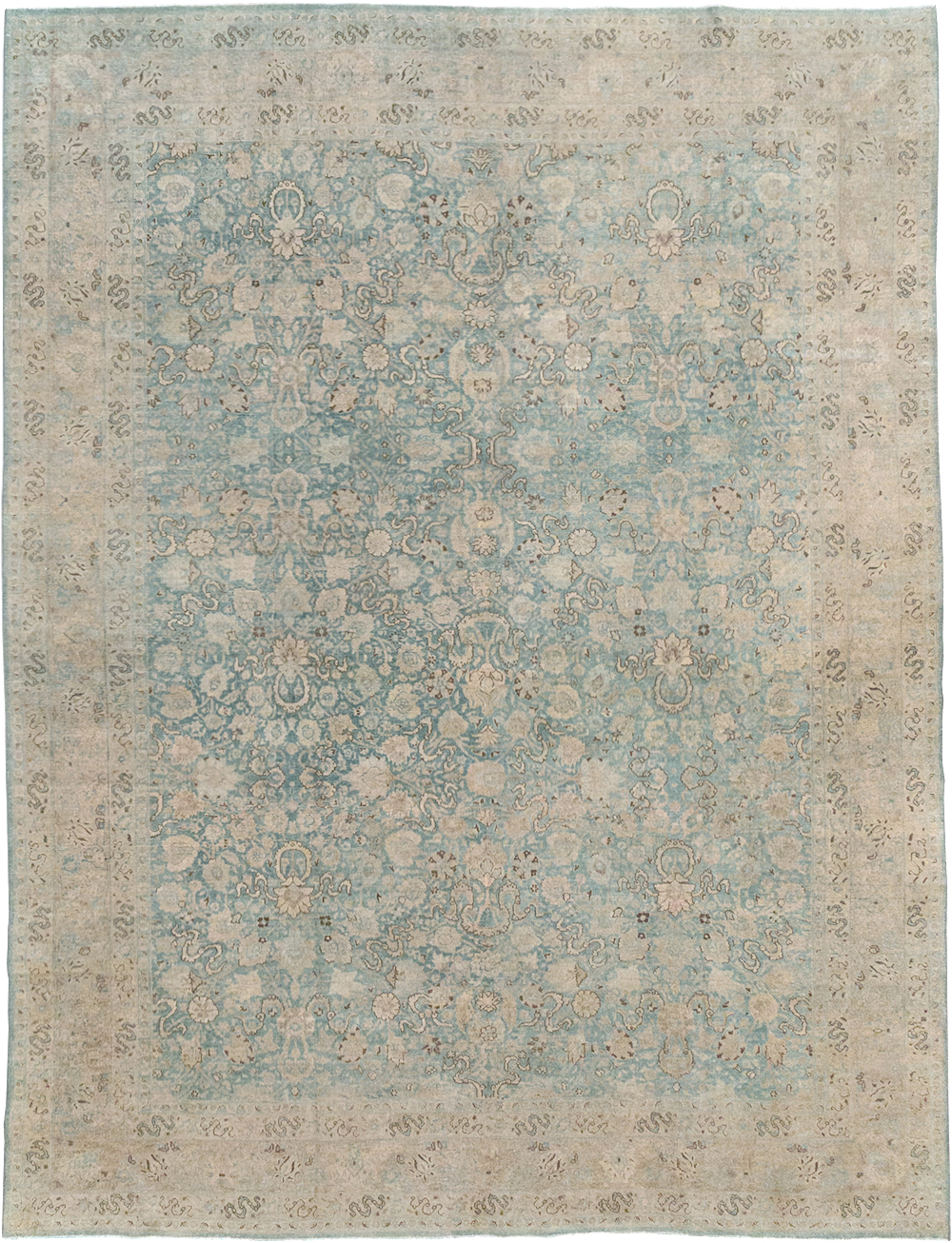 Antique Persian Tabriz Room Size Carpet, No.32422 - Staging