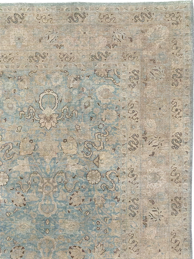 Antique Persian Tabriz Room Size Carpet, No.32422 - Staging