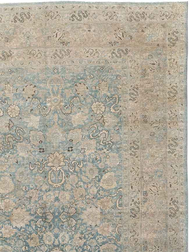 Antique Persian Tabriz Room Size Carpet, No.32422 - Staging