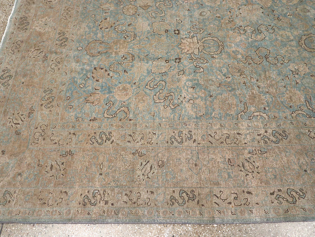 Antique Persian Tabriz Room Size Carpet, No.32422 - Staging