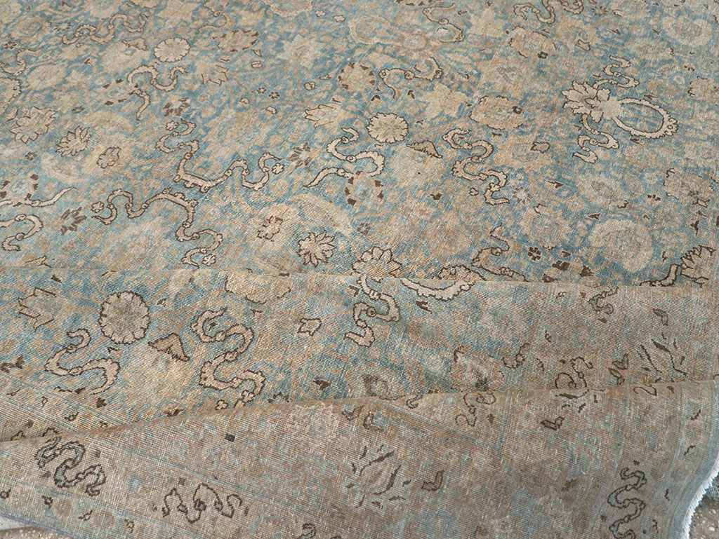 Antique Persian Tabriz Room Size Carpet, No.32422 - Staging