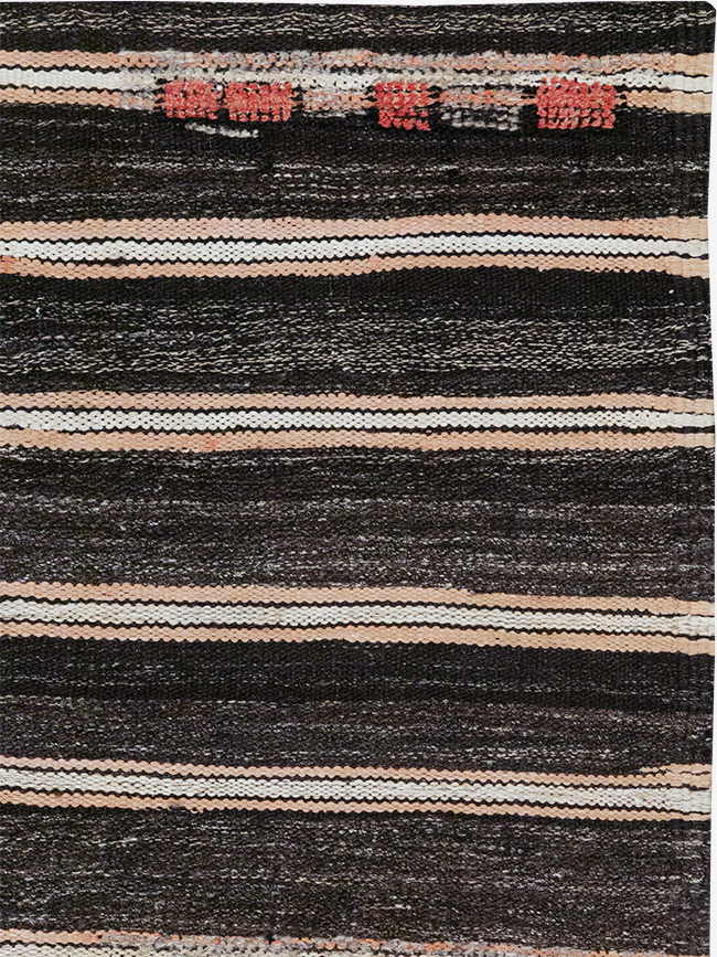 Vintage Persian Flatweave Kilim Pictorial Throw Rug, No.32428 - Staging