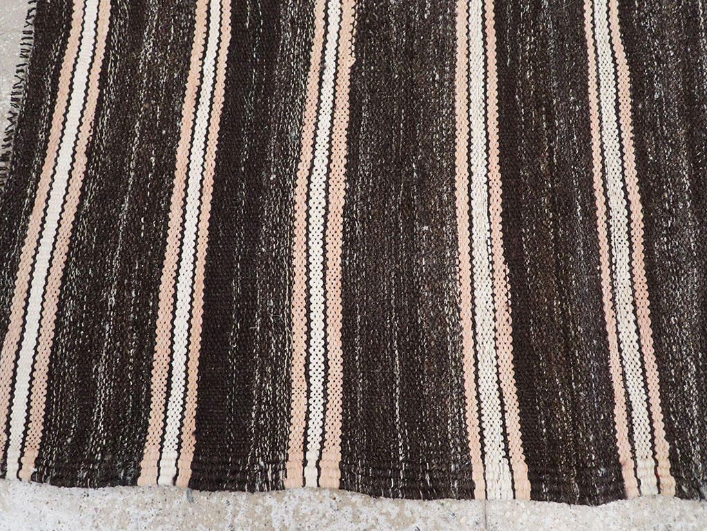 Vintage Persian Flatweave Kilim Pictorial Throw Rug, No.32428 - Staging