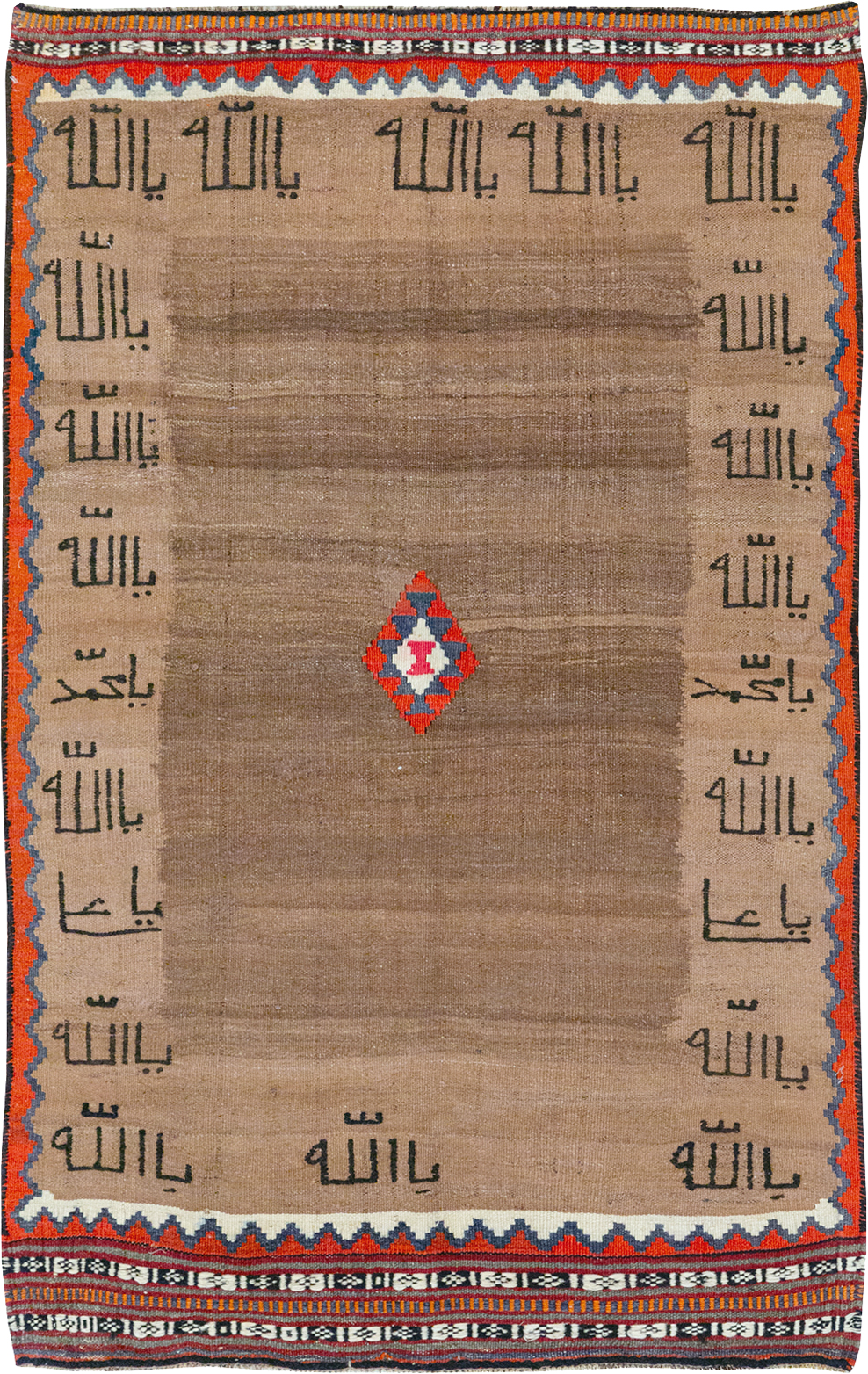 Vintage Persian Flatweave Kilim Throw Rug, No.32429 - Staging