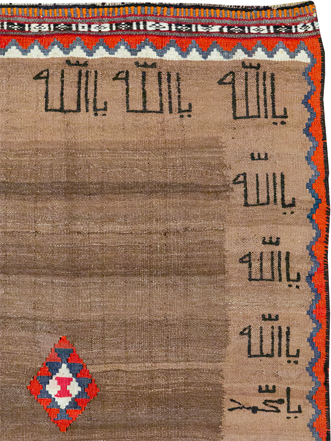 Vintage Persian Flatweave Kilim Throw Rug, No.32429 - Staging