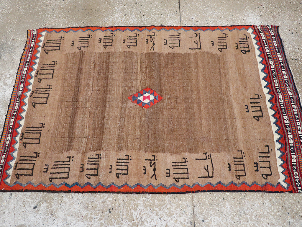 Vintage Persian Flatweave Kilim Throw Rug, No.32429 - Staging