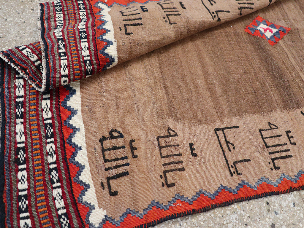 Vintage Persian Flatweave Kilim Throw Rug, No.32429 - Staging