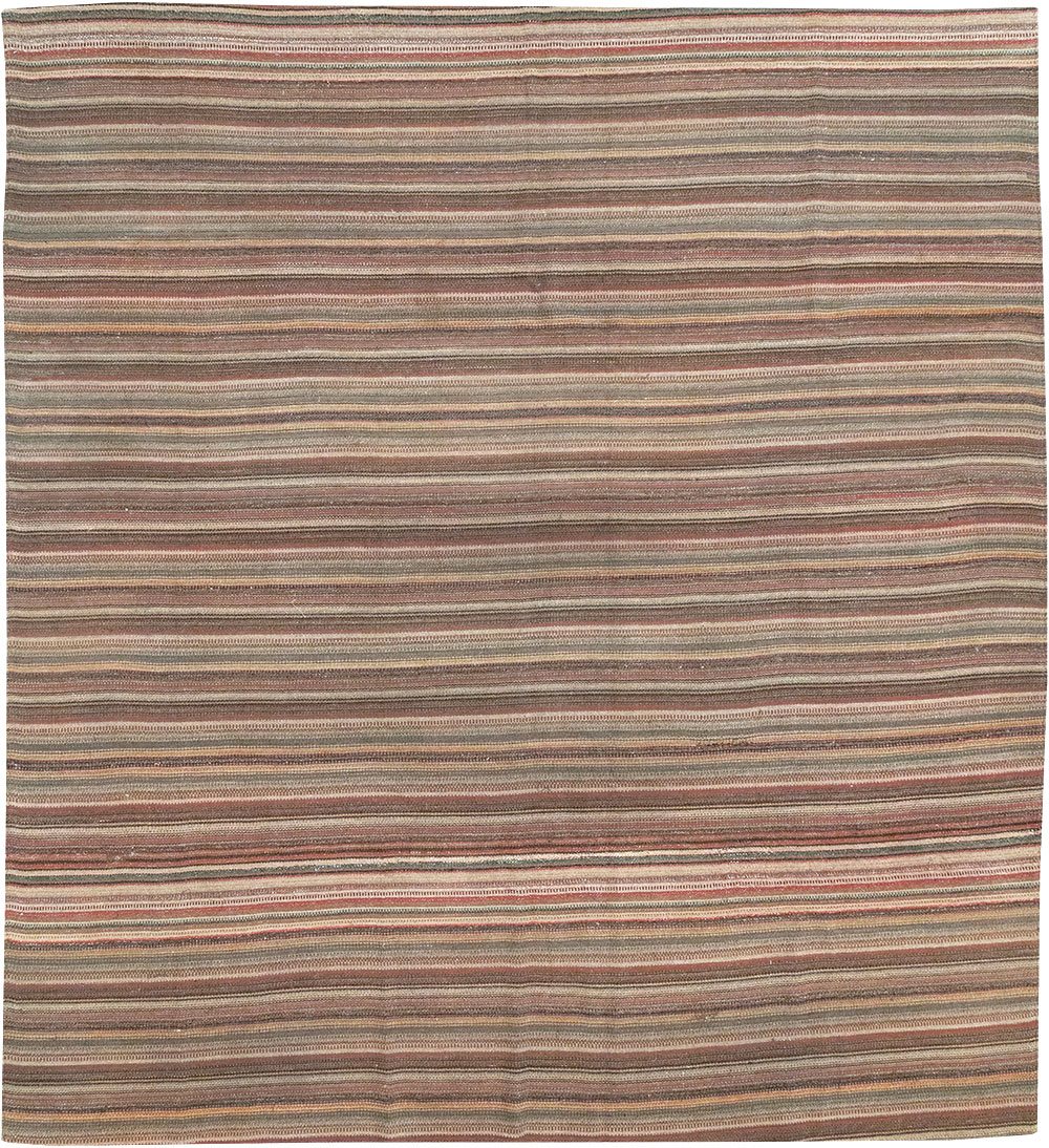 Vintage Persian Flatweave Kilim Room Size Carpet, No.32430 - Staging