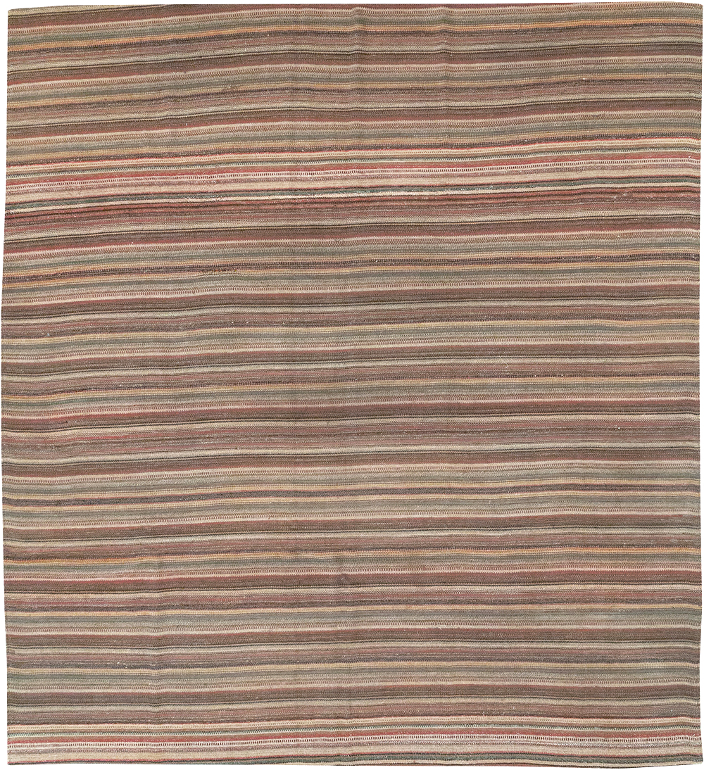 Vintage Persian Flatweave Kilim Room Size Carpet, No.32430 - Staging