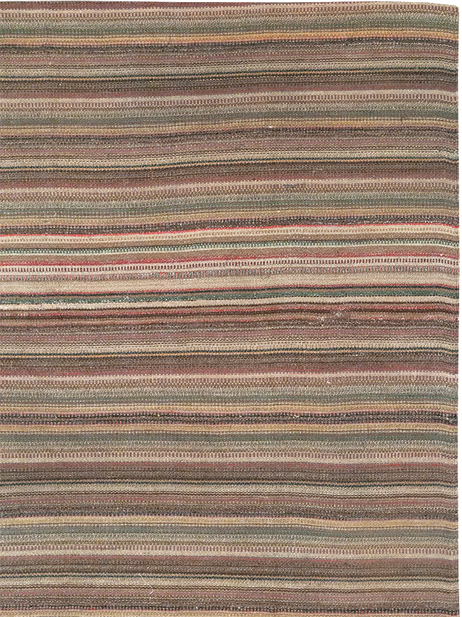 Vintage Persian Flatweave Kilim Room Size Carpet, No.32430 - Staging