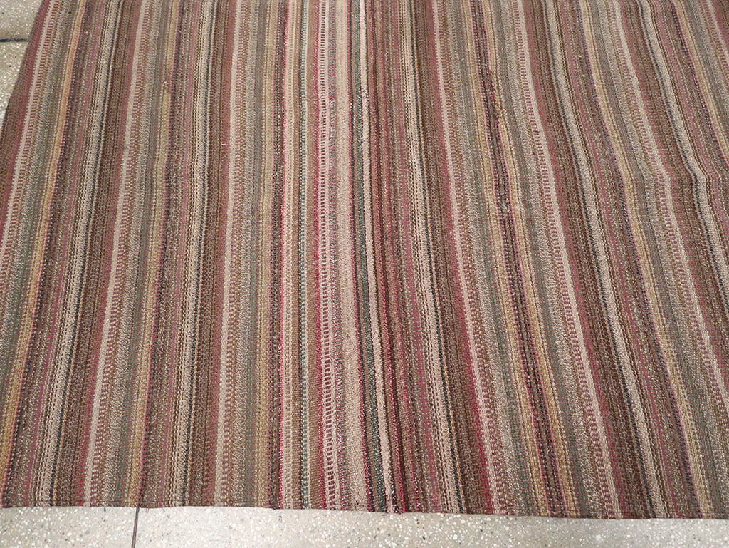 Vintage Persian Flatweave Kilim Room Size Carpet, No.32430 - Staging