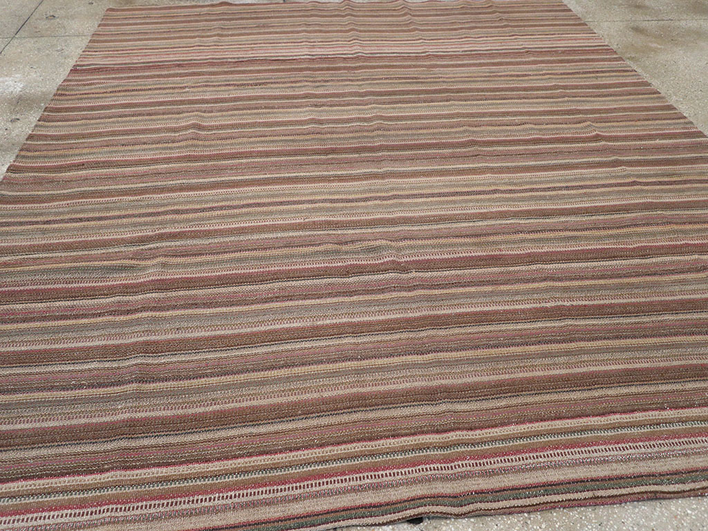 Vintage Persian Flatweave Kilim Room Size Carpet, No.32430 - Staging