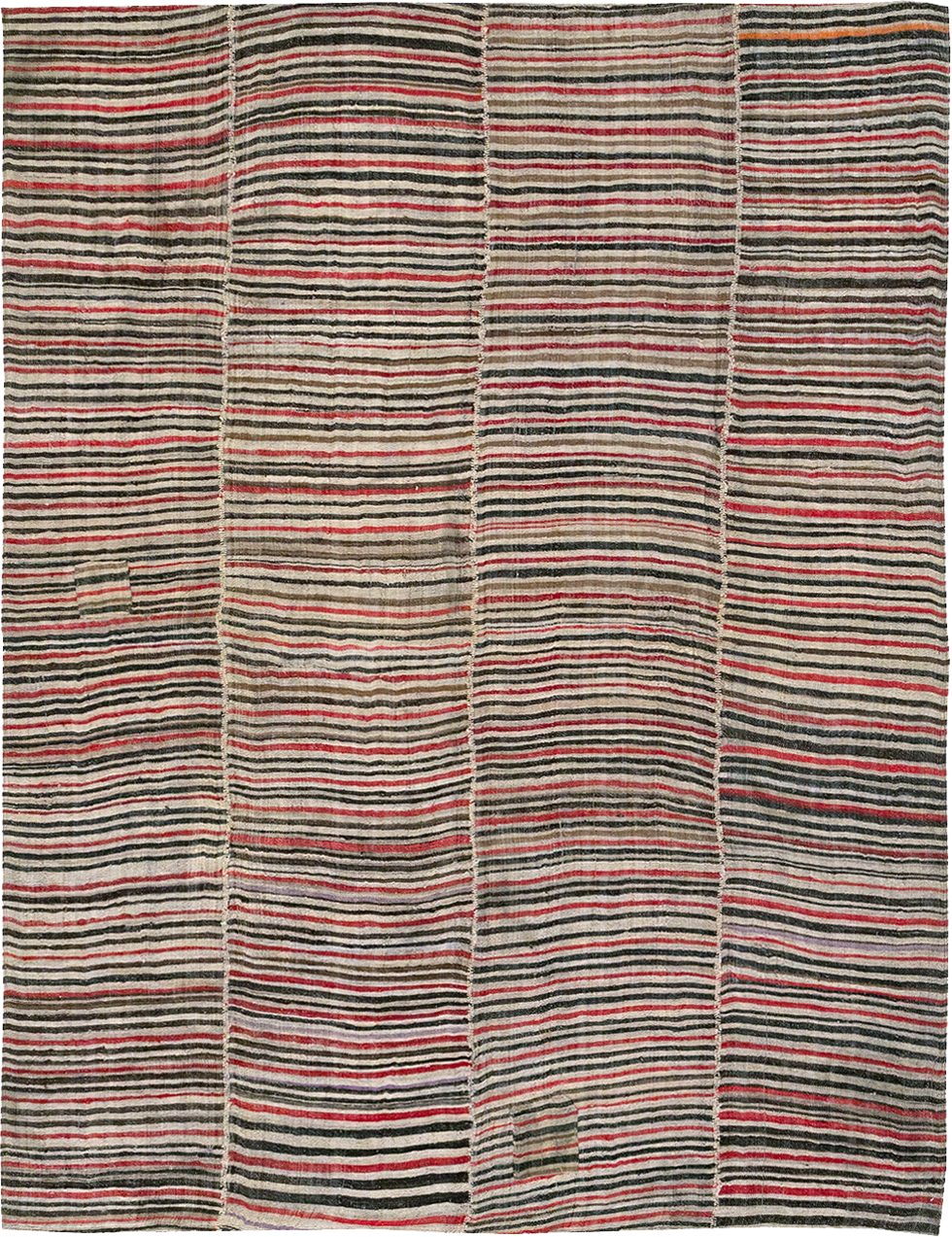 Vintage Persian Flatweave Kilim Accent Rug, No.32432 - Staging