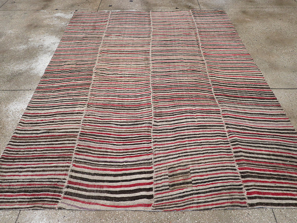 Vintage Persian Flatweave Kilim Accent Rug, No.32432 - Staging