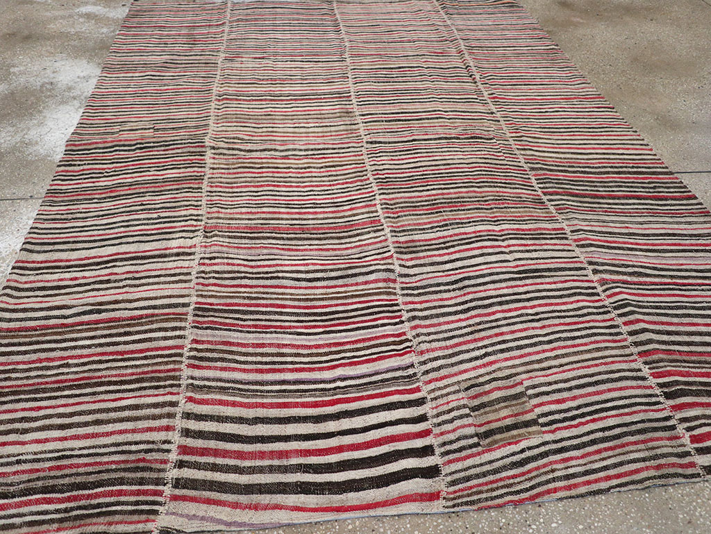 Vintage Persian Flatweave Kilim Accent Rug, No.32432 - Staging