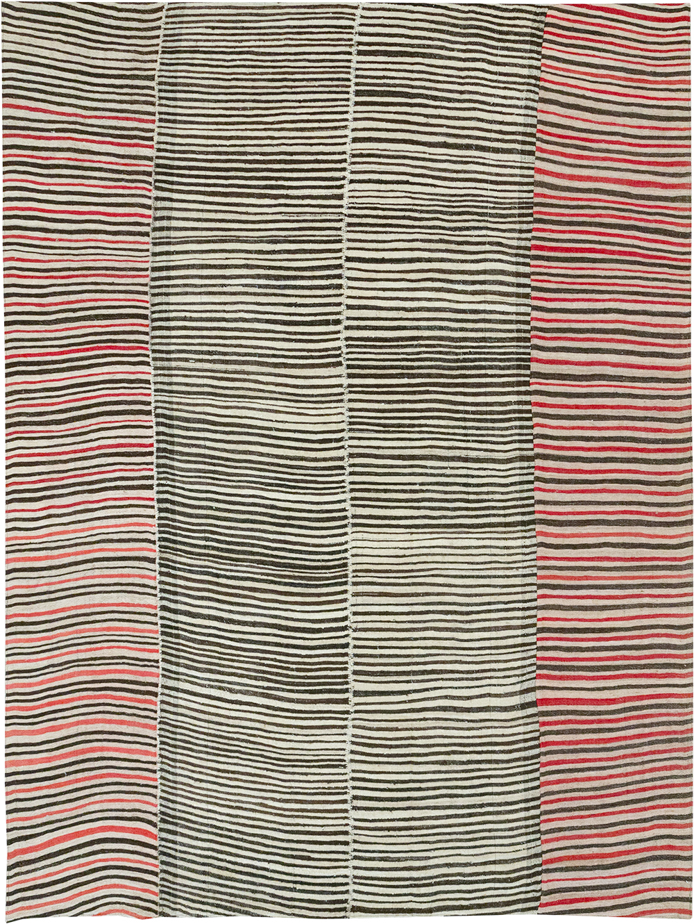 Vintage Persian Flatweave Kilim Room Size Carpet, No.32434 - Staging