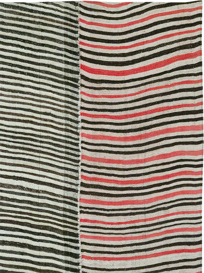 Vintage Persian Flatweave Kilim Room Size Carpet, No.32434 - Staging