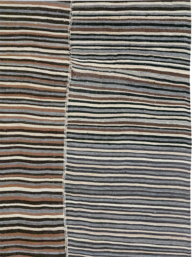 Vintage Persian Flatweave Kilim Room Size Carpet, No.32435 - Staging