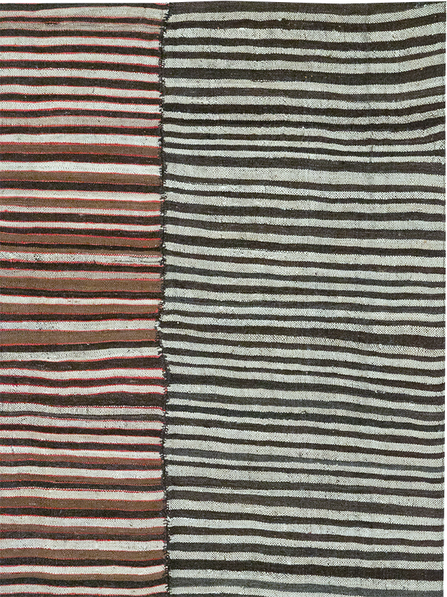 Vintage Persian Flatweave Kilim Room Size Carpet, No.32436 - Staging