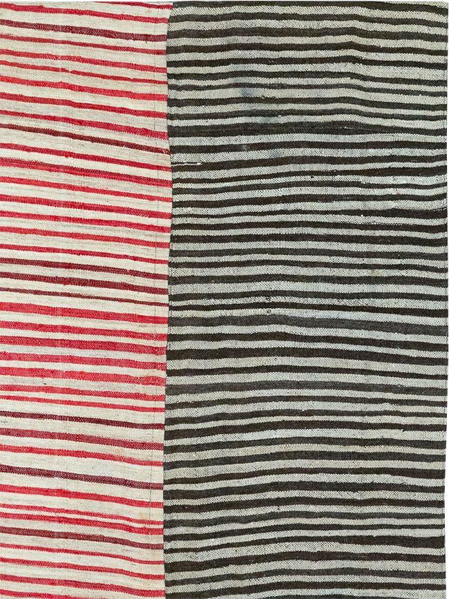 Vintage Persian Flatweave Kilim Room Size Carpet, No.32436 - Staging