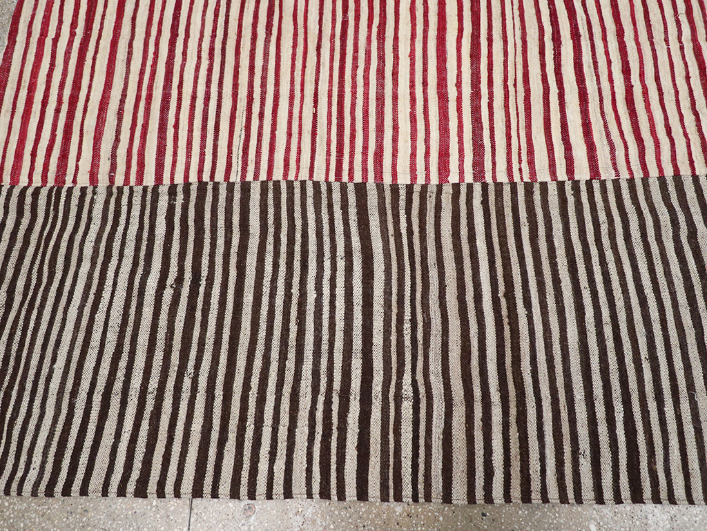 Vintage Persian Flatweave Kilim Room Size Carpet, No.32436 - Staging