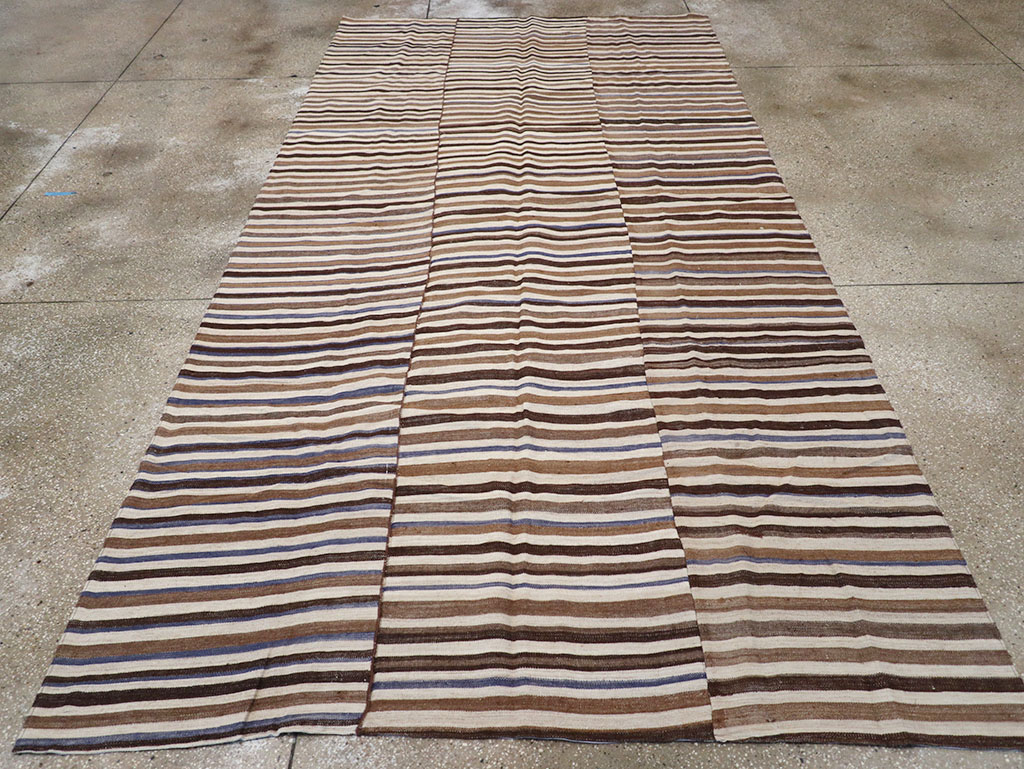 Vintage Persian Flatweave Kilim Gallery Carpet, No.32437 - Staging