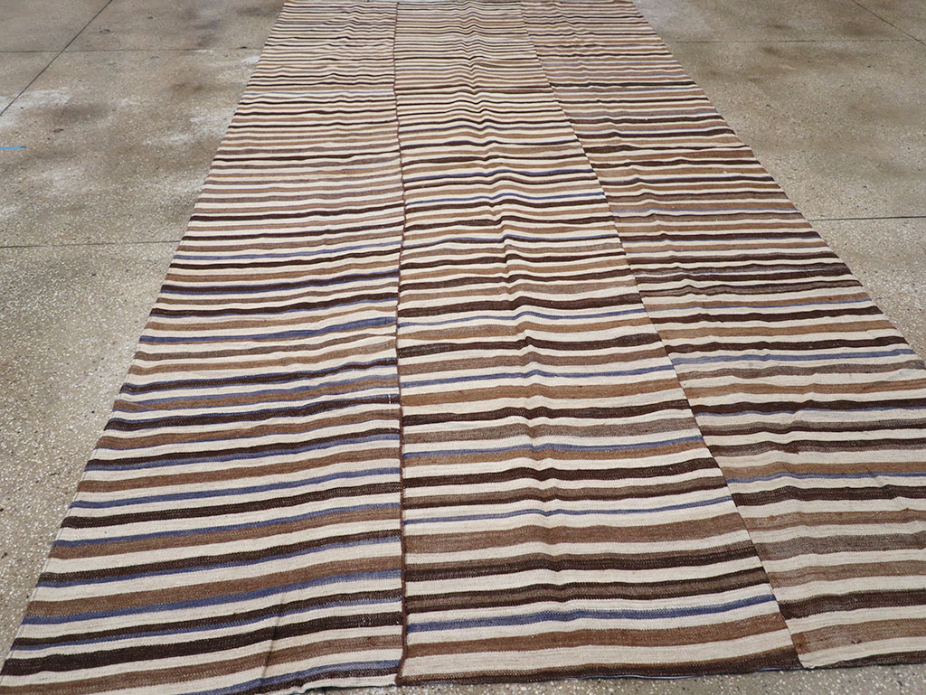 Vintage Persian Flatweave Kilim Gallery Carpet, No.32437 - Staging