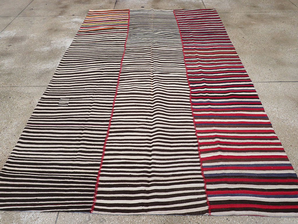 Vintage Persian Flatweave Kilim Accent Carpet, No.32438 - Staging