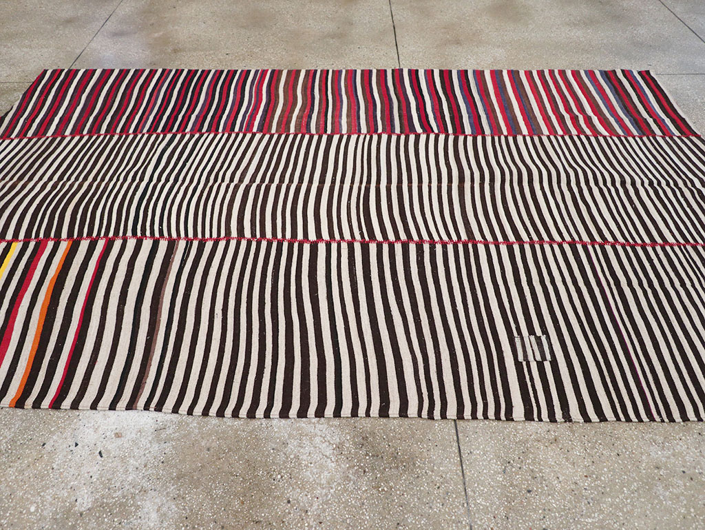 Vintage Persian Flatweave Kilim Accent Carpet, No.32438 - Staging