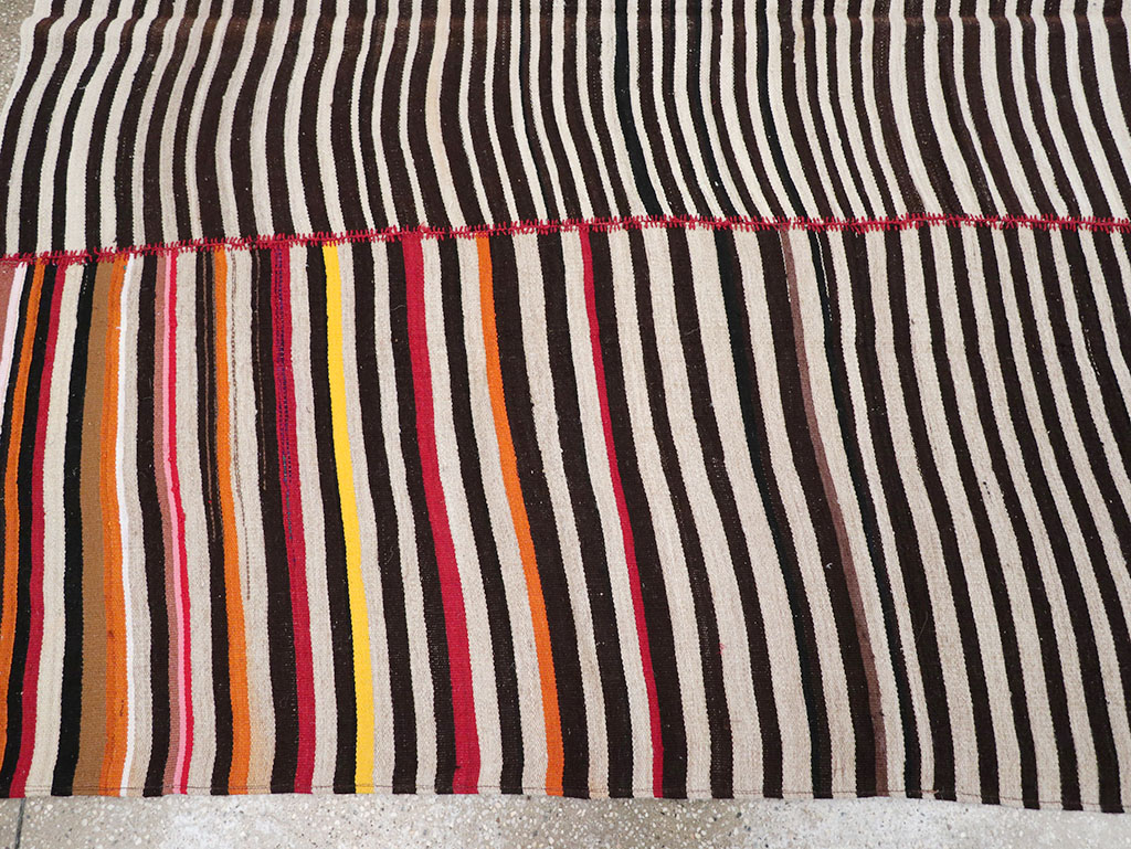 Vintage Persian Flatweave Kilim Accent Carpet, No.32438 - Staging