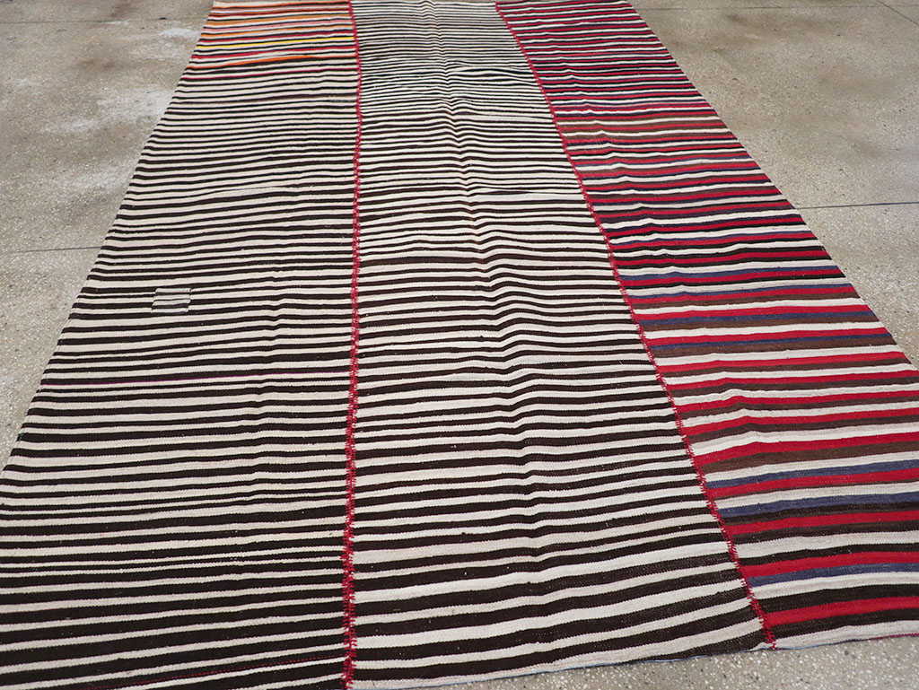 Vintage Persian Flatweave Kilim Accent Carpet, No.32438 - Staging