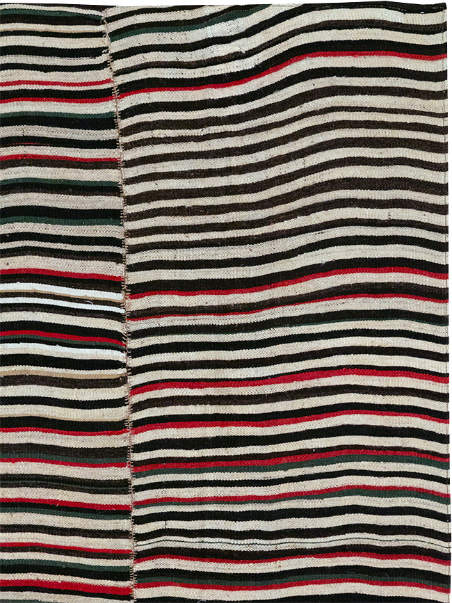 Vintage Persian Flatweave Kilim Accent Rug, No.32439 - Staging