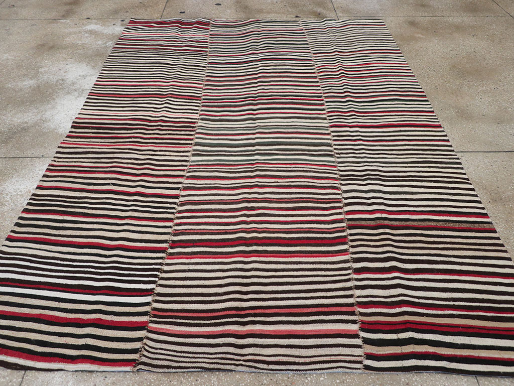 Vintage Persian Flatweave Kilim Accent Rug, No.32439 - Staging