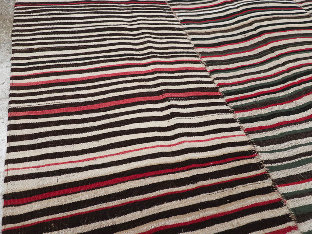 Vintage Persian Flatweave Kilim Accent Rug, No.32439 - Staging