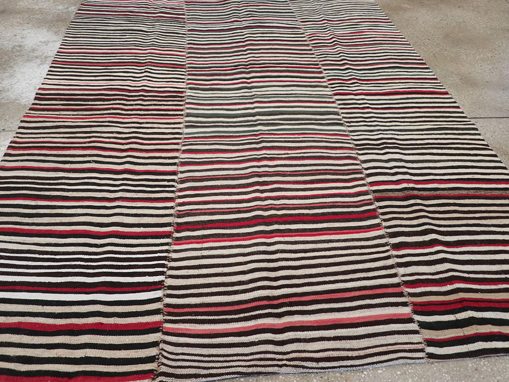 Vintage Persian Flatweave Kilim Accent Rug, No.32439 - Staging