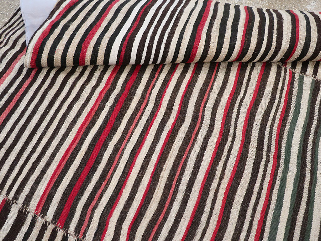 Vintage Persian Flatweave Kilim Accent Rug, No.32439 - Staging