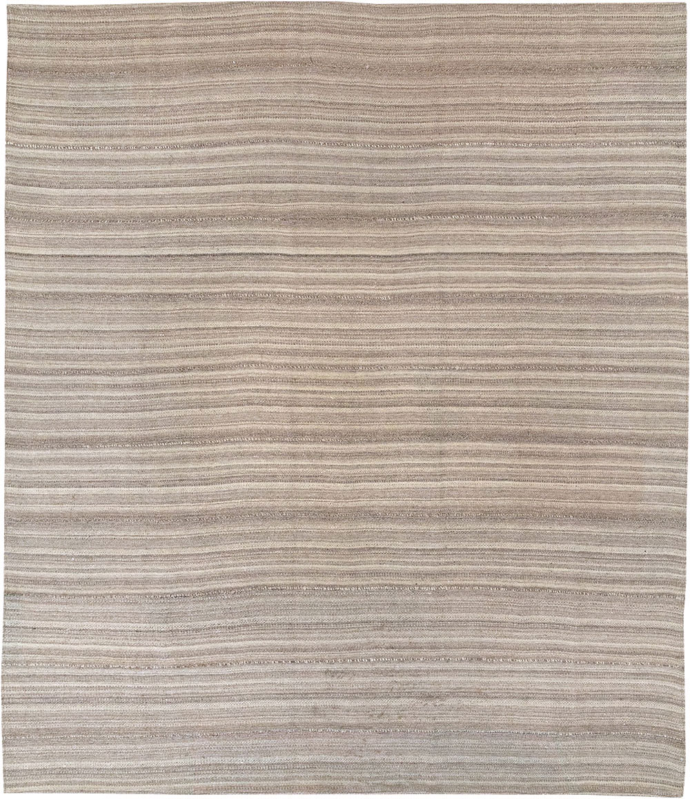 Vintage Persian Flatweave Kilim Small Room Size Carpet, No.32440 - Staging