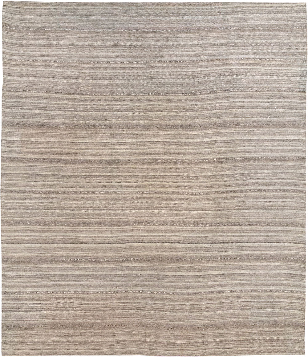 Vintage Persian Flatweave Kilim Small Room Size Carpet, No.32440 - Staging