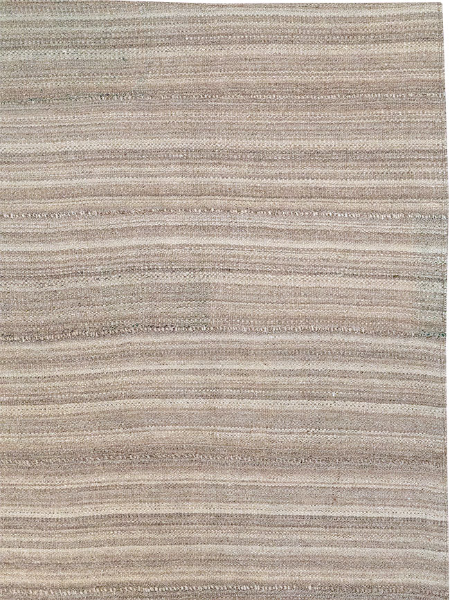 Vintage Persian Flatweave Kilim Small Room Size Carpet, No.32440 - Staging