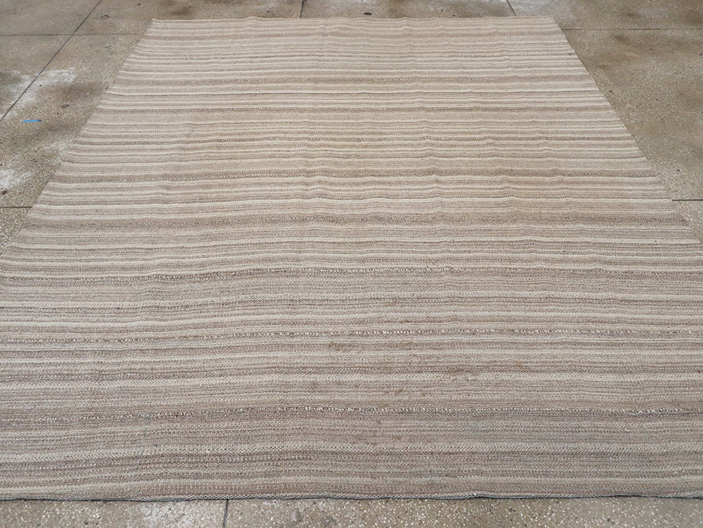 Vintage Persian Flatweave Kilim Small Room Size Carpet, No.32440 - Staging