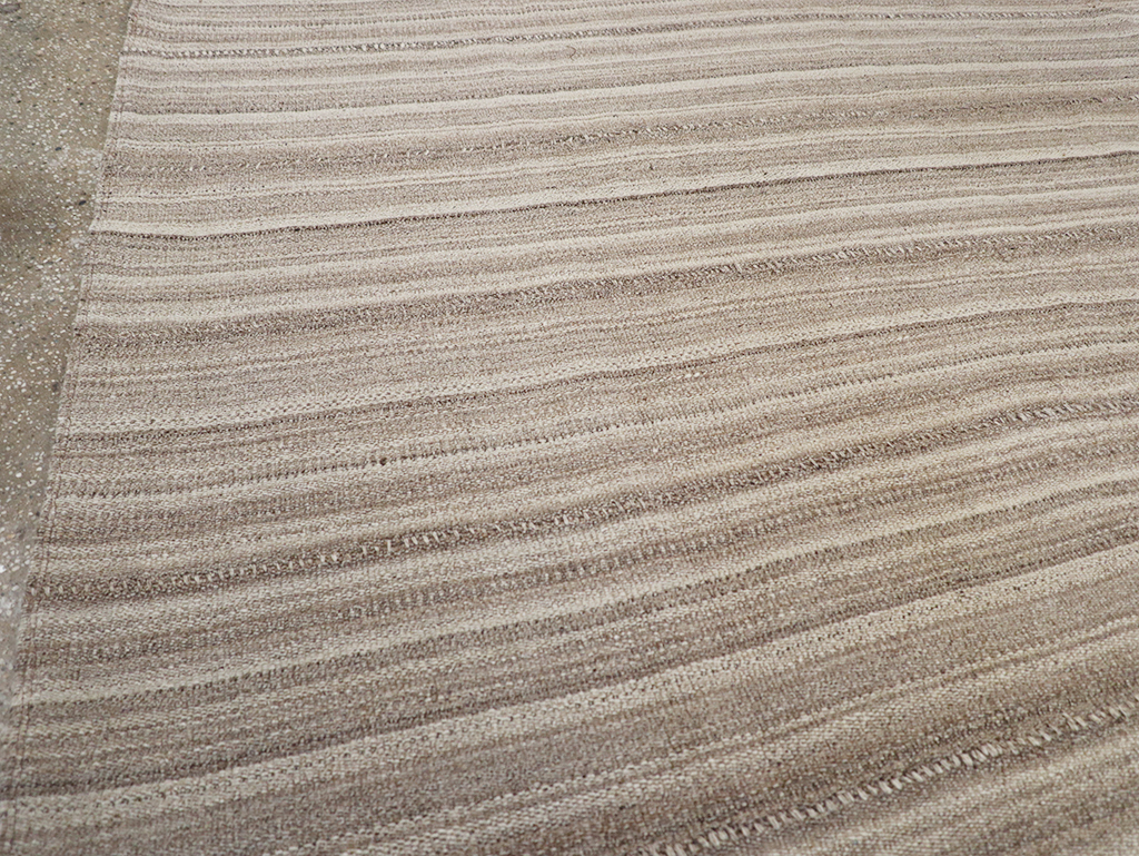 Vintage Persian Flatweave Kilim Small Room Size Carpet, No.32440 - Staging