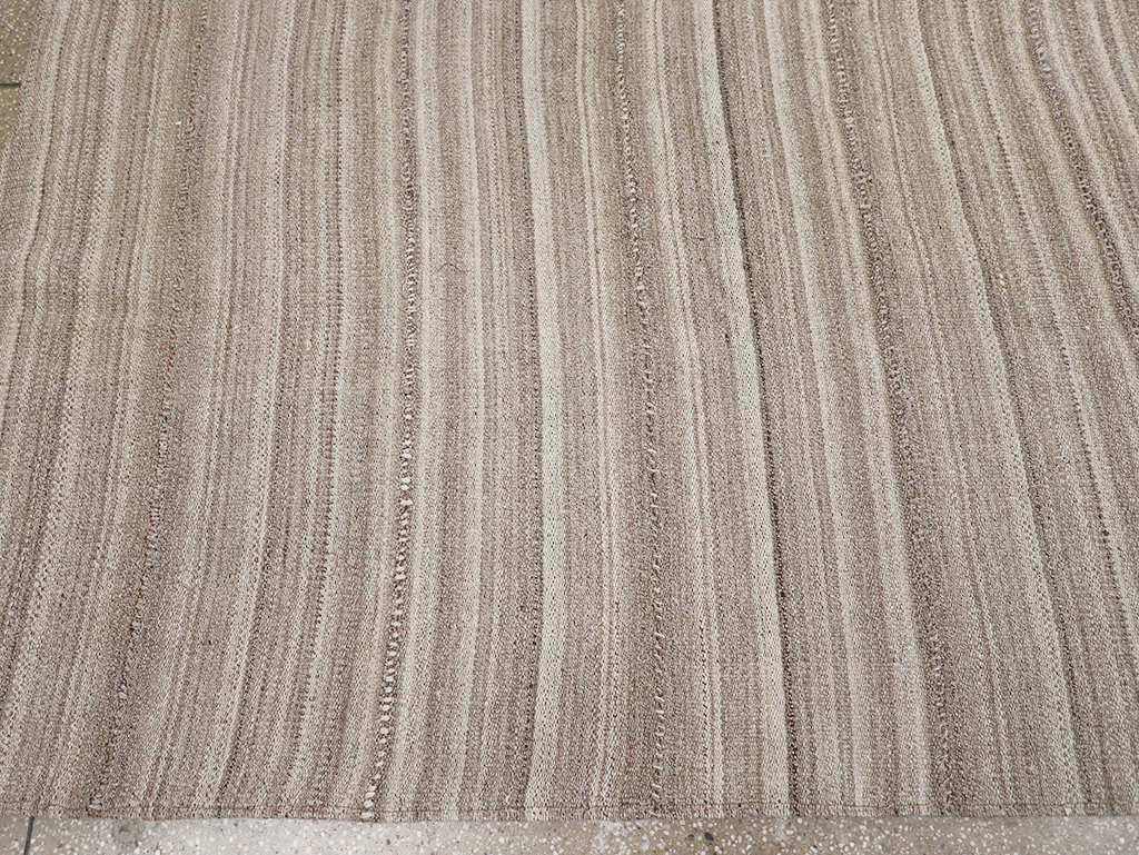 Vintage Persian Flatweave Kilim Small Room Size Carpet, No.32440 - Staging