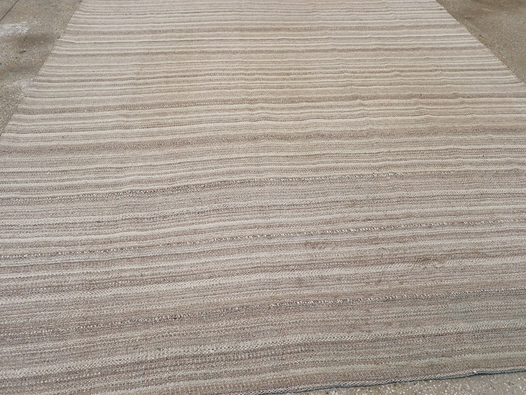 Vintage Persian Flatweave Kilim Small Room Size Carpet, No.32440 - Staging