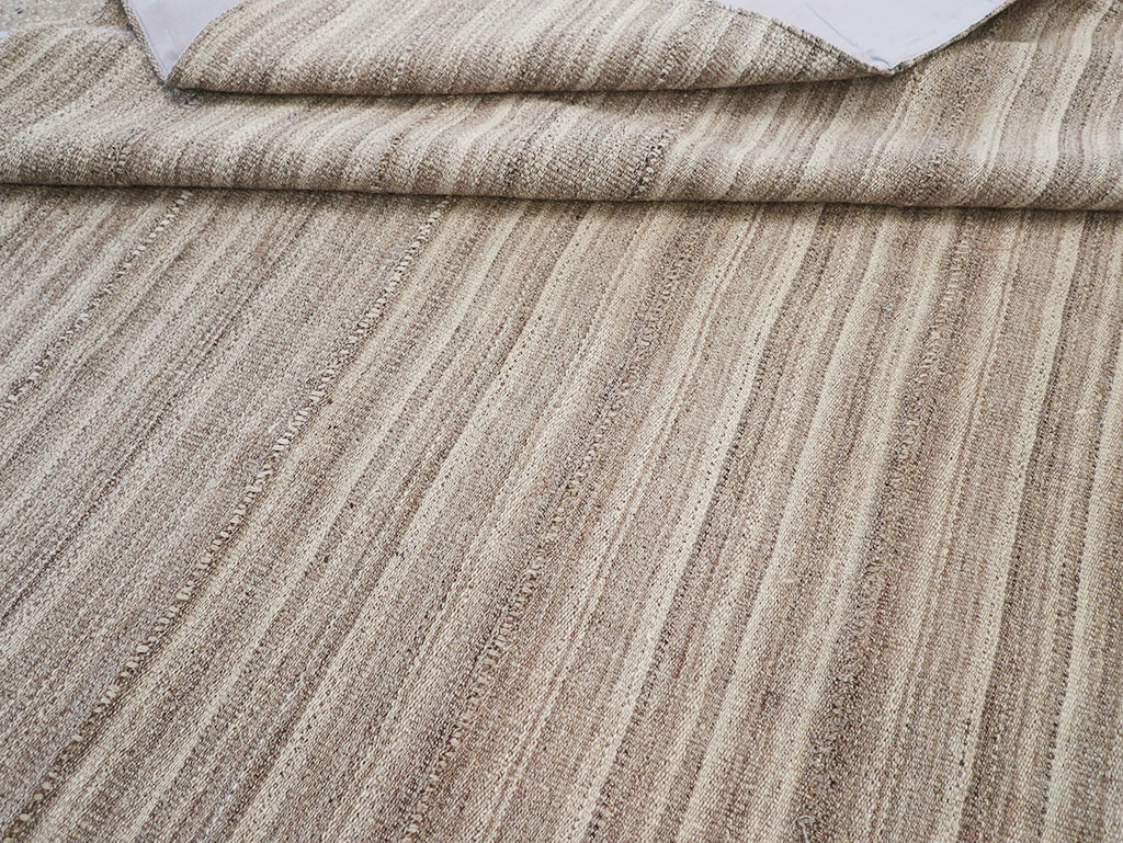 Vintage Persian Flatweave Kilim Small Room Size Carpet, No.32440 - Staging