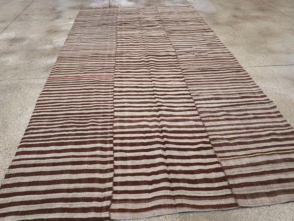 Vintage Persian Flatweave Kilim Gallery Carpet, No.32442 - Staging