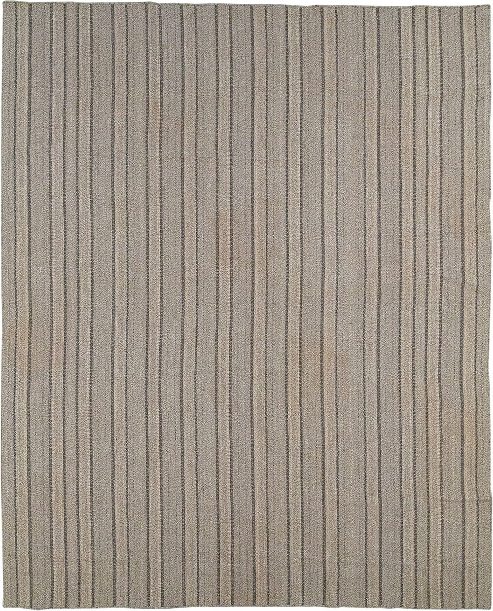 Modern Persian Flatweave Kilim Room Size Carpet, No.32445 - Staging